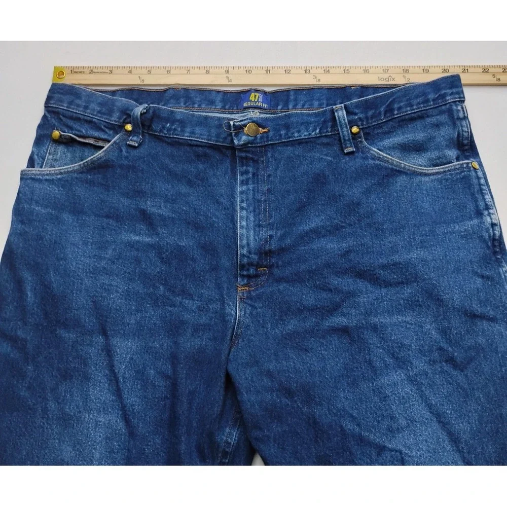 Wrangler Jeans Mens 40x32 Blue Regular Straight Leg Denim Pants 47MWZ (28.5 ins)